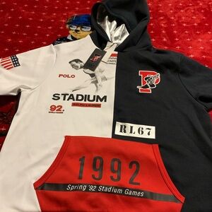 Ralph Lauren Rare 1992  Stadium Sweatshirt Hoodie